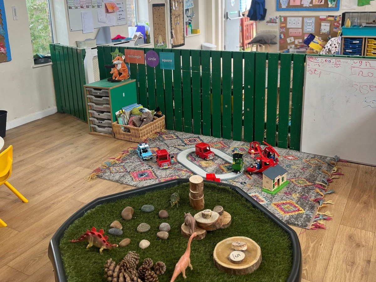 Inside our playroom at Eslaforde Nursery in Sleaford — activity tray, toys and play areas